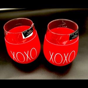 🌸💕Rae Dunn XOXO Stemless wine glass set💕🌸